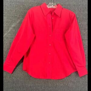 Foxcroft Red Button-Up Shirt - Women's Size 12P